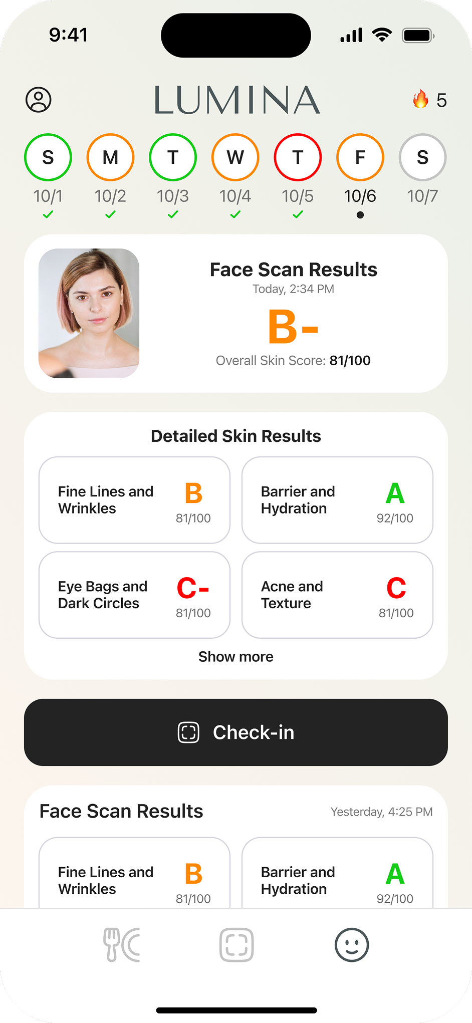 Lumina Skin Dashboard Preview